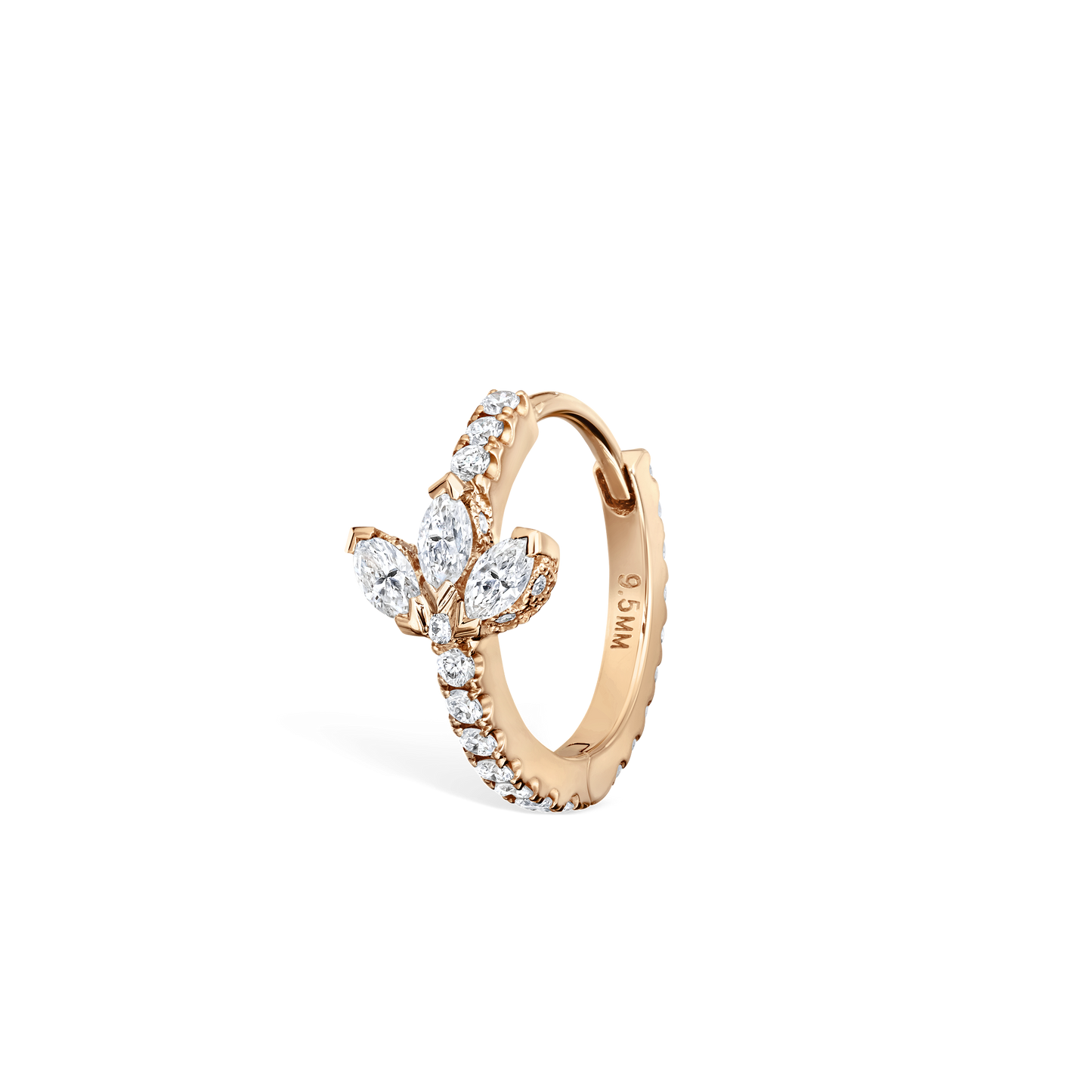 Diamond Lotus Eternity Hoop Earring