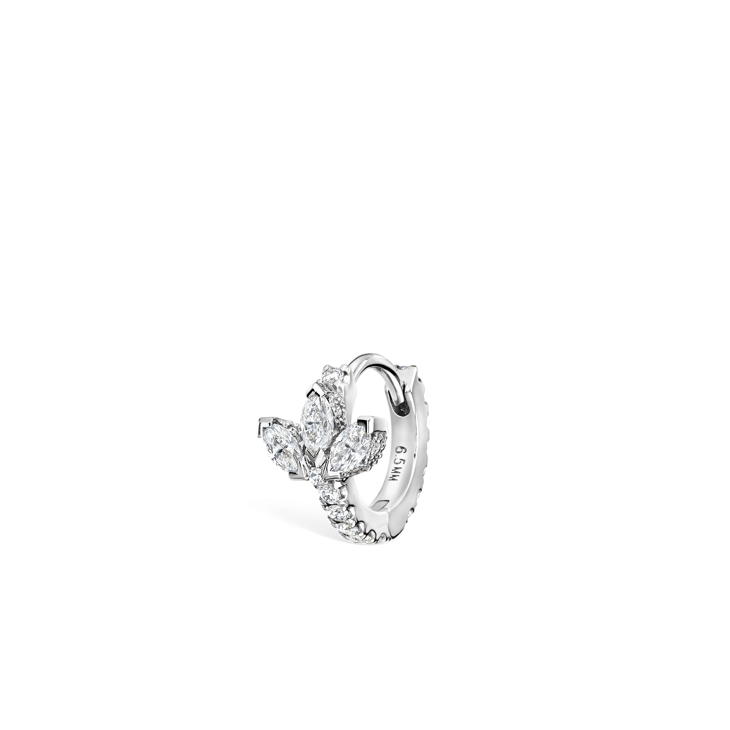 Diamond Lotus Eternity Hoop Earring