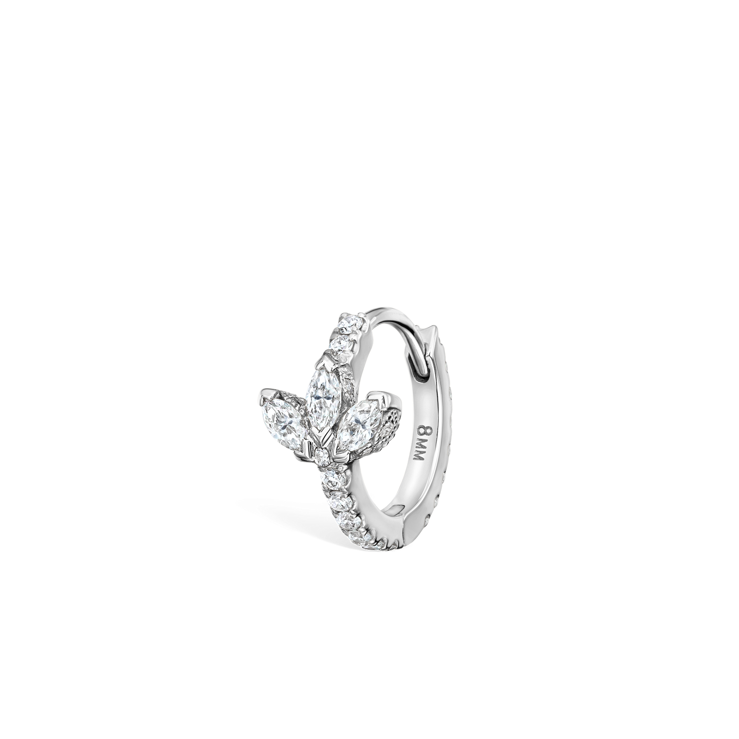 Diamond Lotus Eternity Hoop Earring