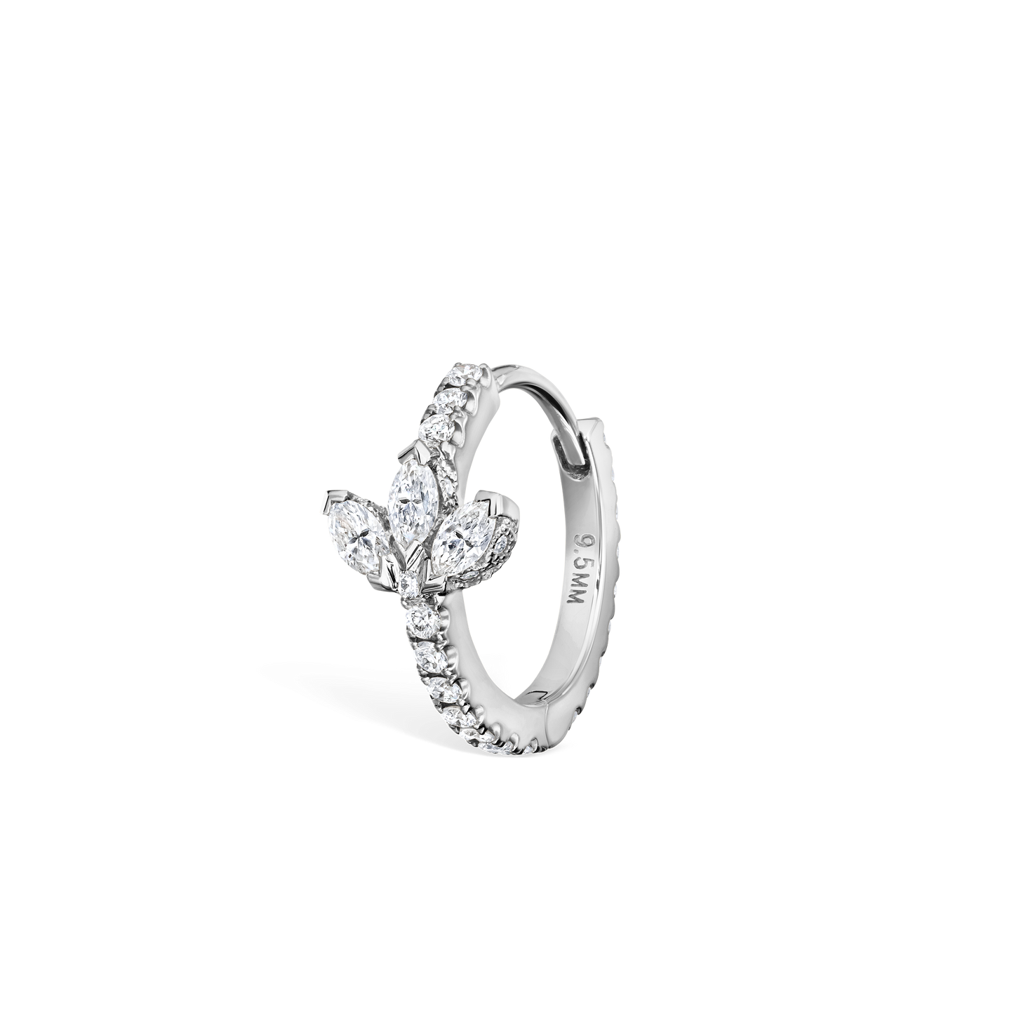 Diamond Lotus Eternity Hoop Earring