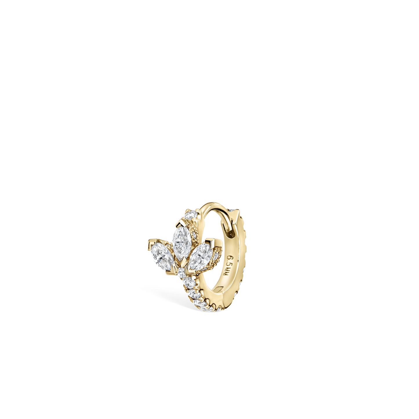 Diamond Lotus Eternity Hoop Earring