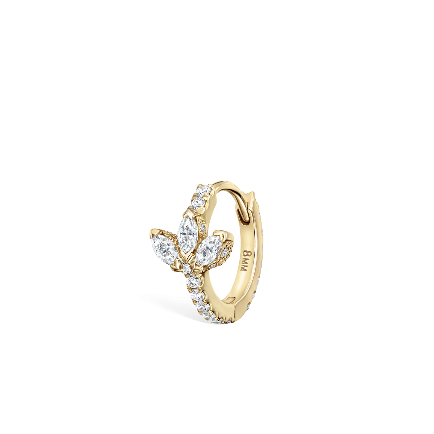 Diamond Lotus Eternity Hoop Earring