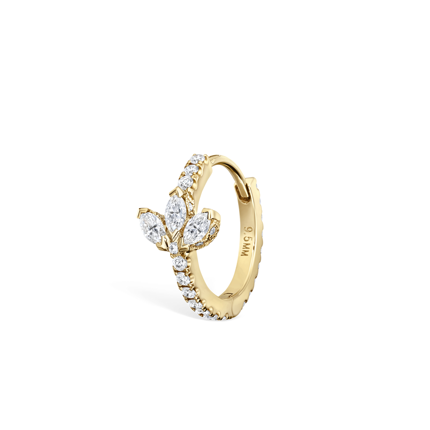 Diamond Lotus Eternity Hoop Earring