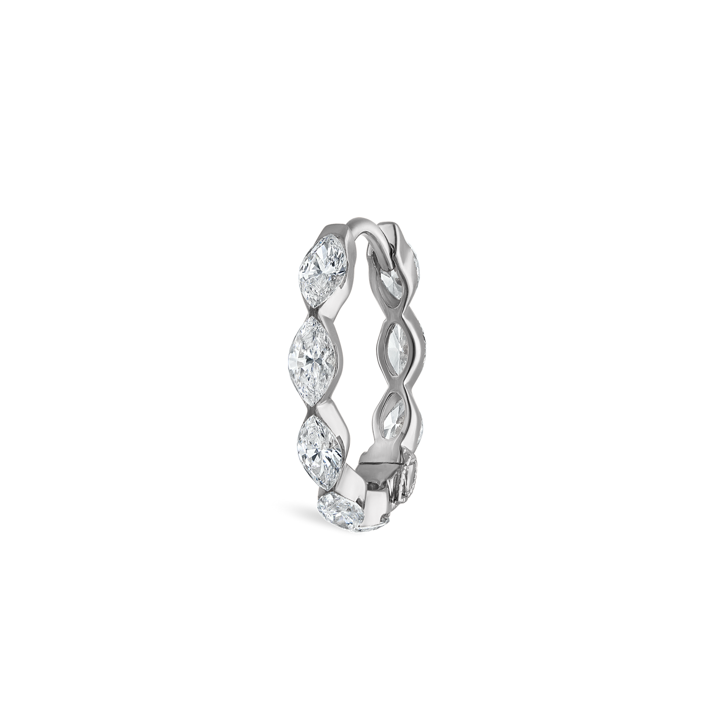 Invisible Set Diamond Marquise Eternity Hoop Earring