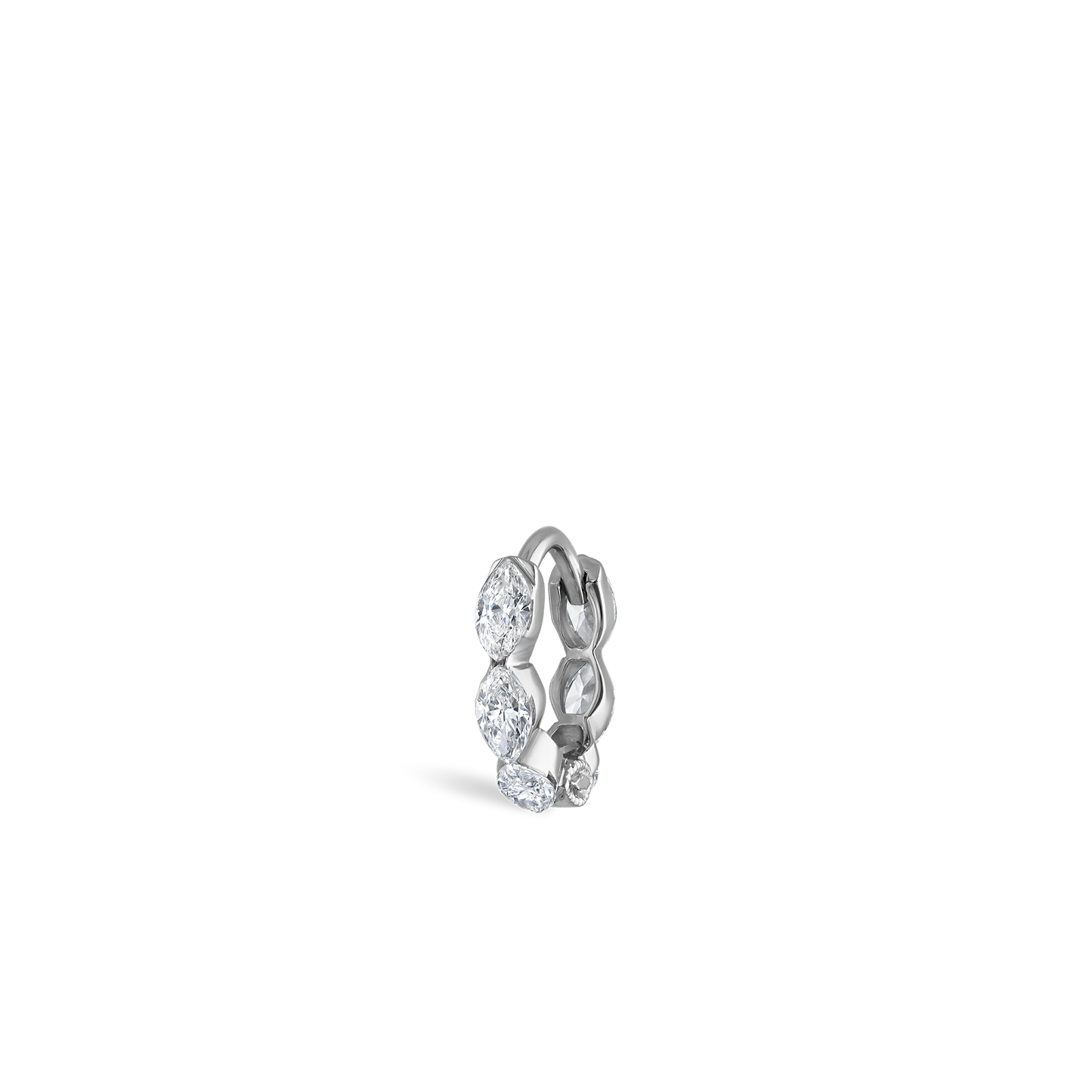 Invisible Set Diamond Marquise Eternity Hoop Earring