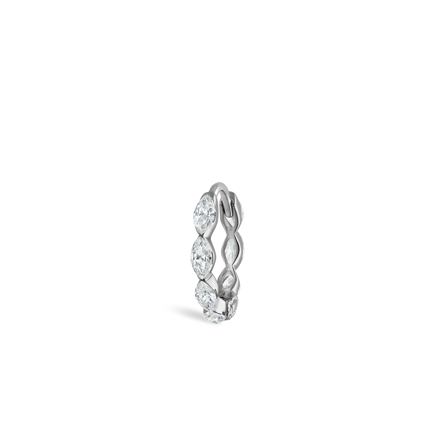 Invisible Set Diamond Marquise Eternity Hoop Earring