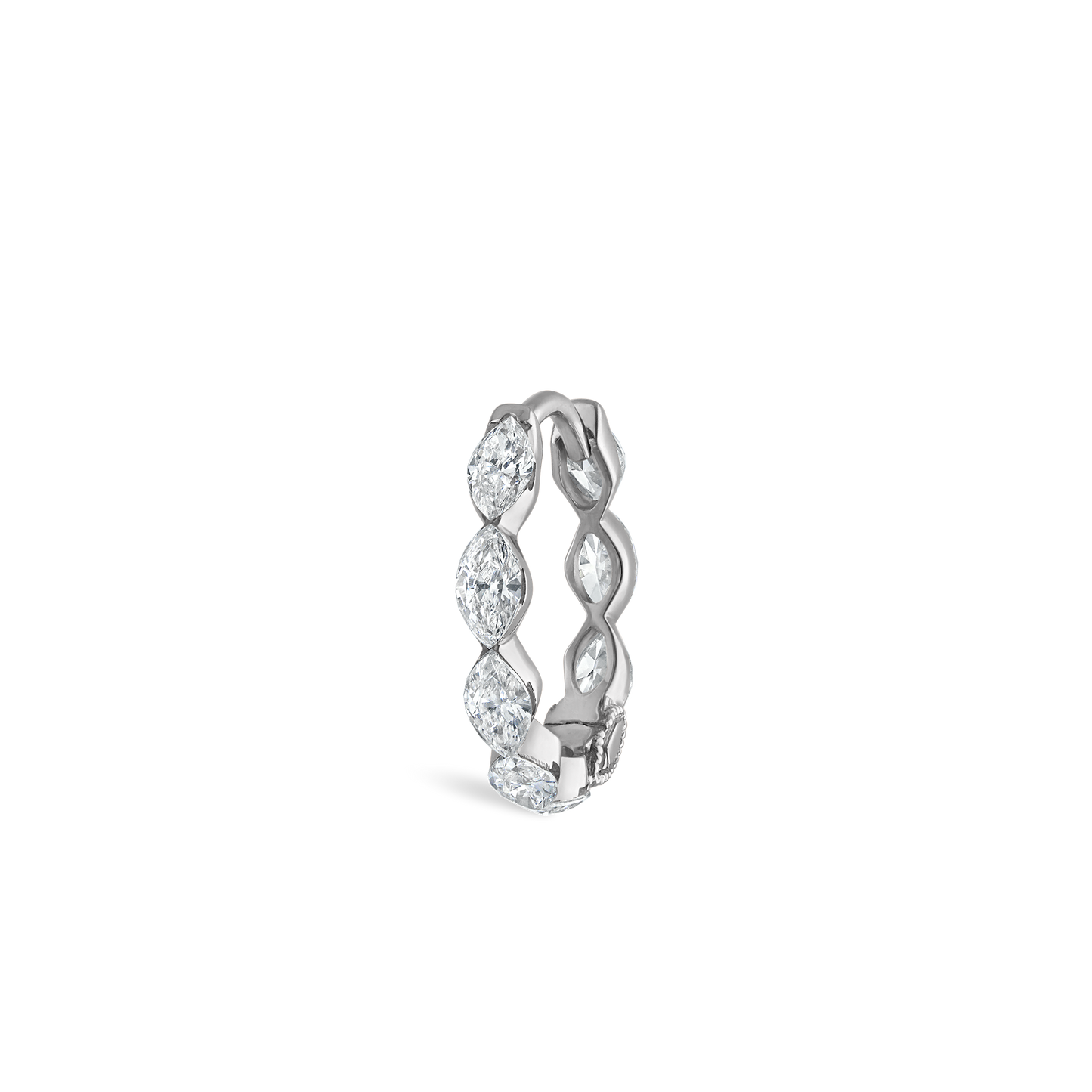 Invisible Set Diamond Marquise Eternity Hoop Earring