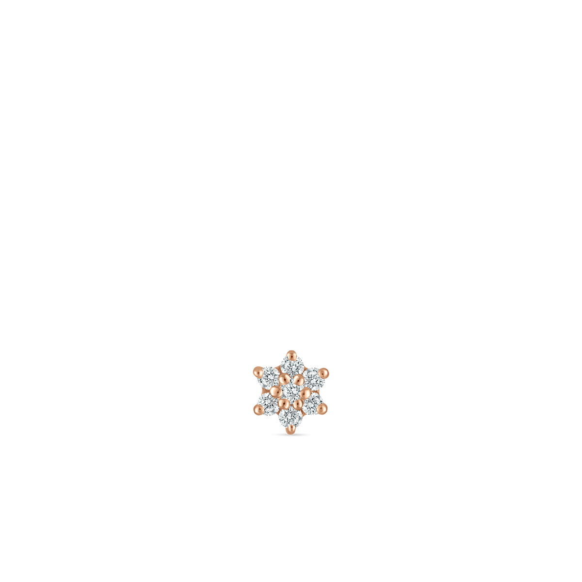 Diamond Flower Threaded Stud Earring