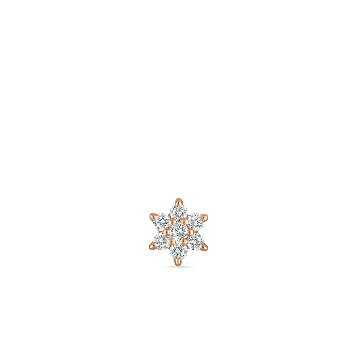 Diamond Flower Threaded Stud Earring