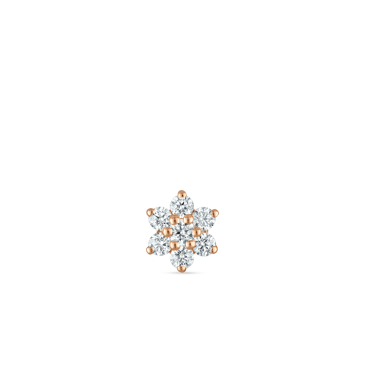 Diamond Flower Threaded Stud Earring