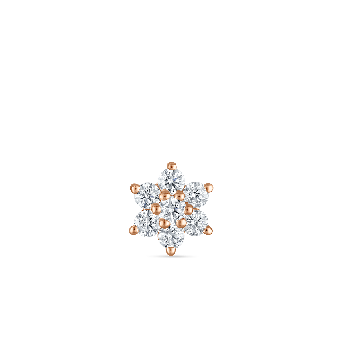Diamond Flower Threaded Stud Earring