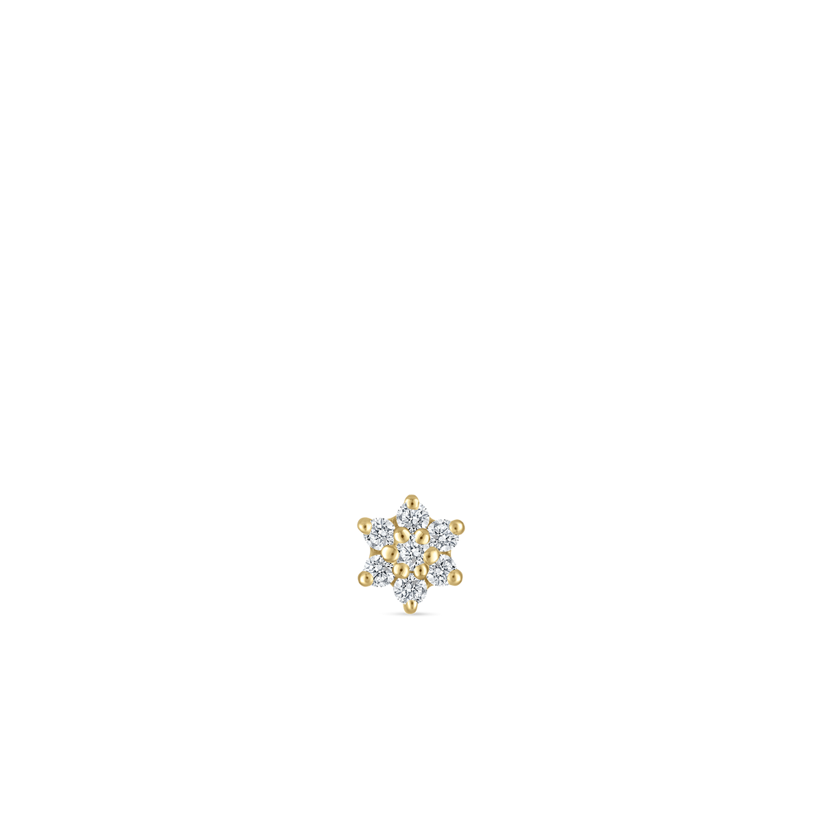 Diamond Flower Threaded Stud Earring