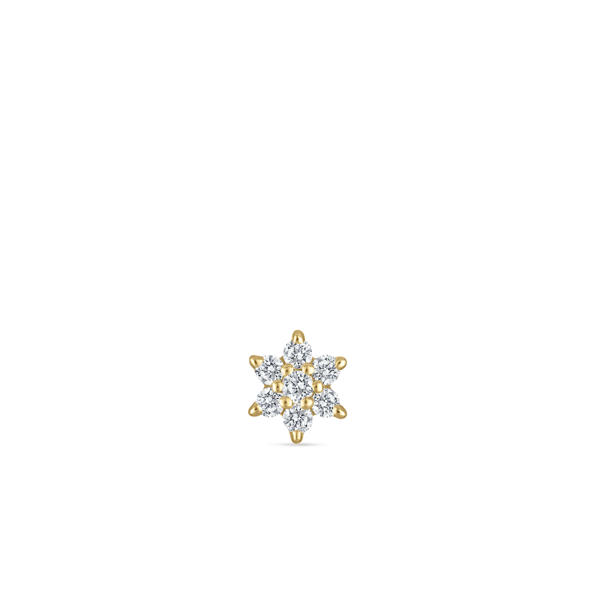 Diamond Flower Threaded Stud Earring