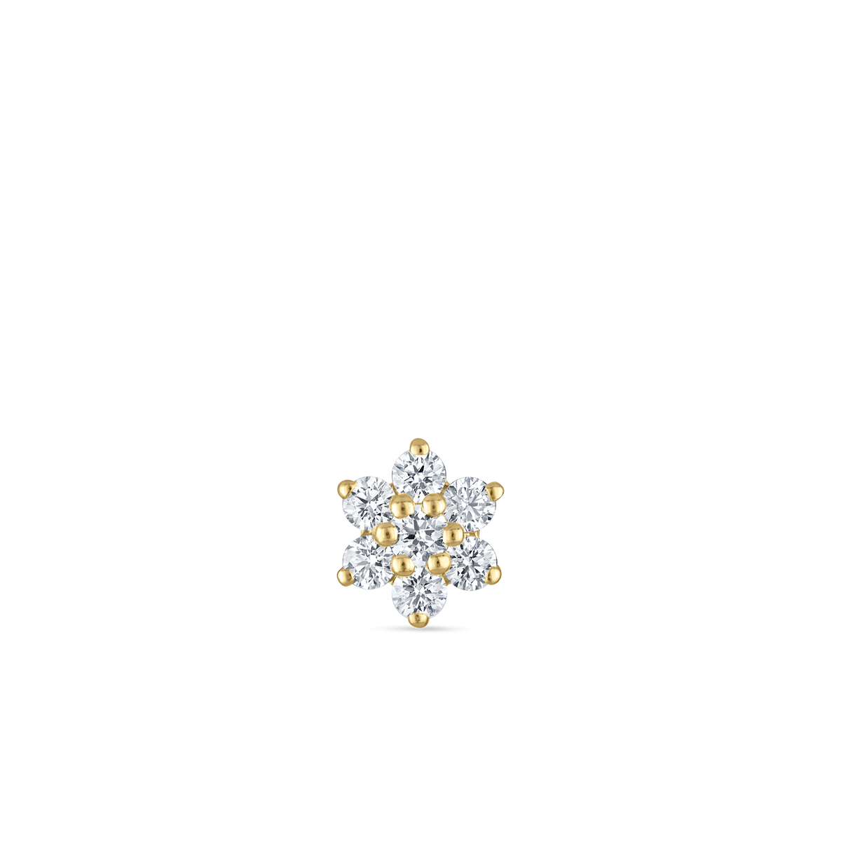 Diamond Flower Threaded Stud Earring