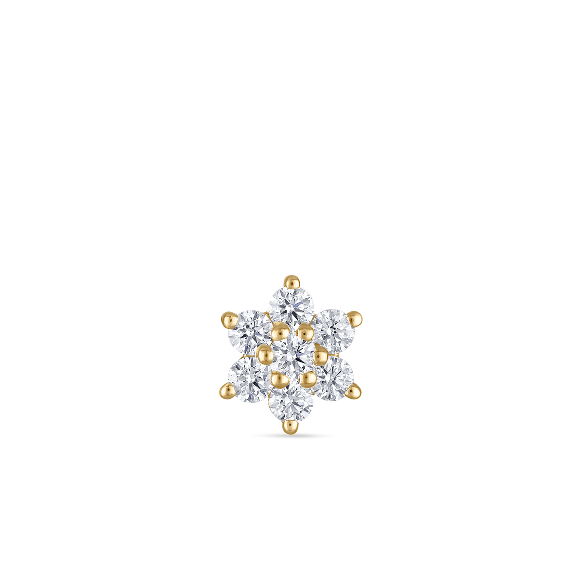 Diamond Flower Threaded Stud Earring