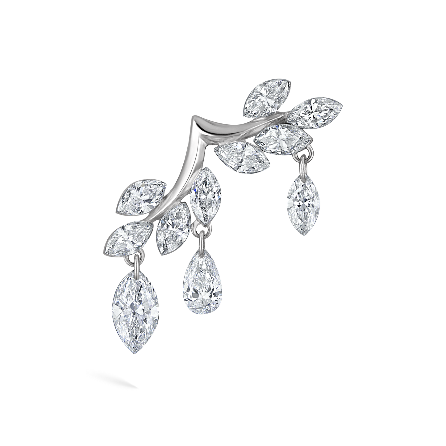 Diamond Vine Garland Threaded Stud Earring
