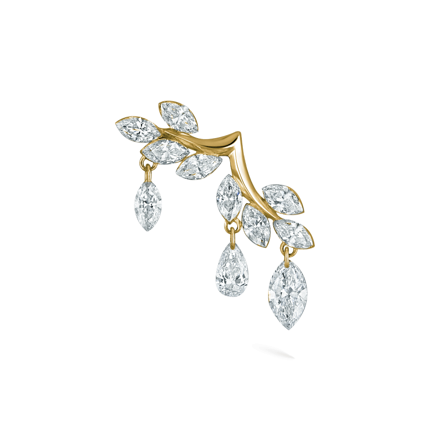 Diamond Vine Garland Threaded Stud Earring