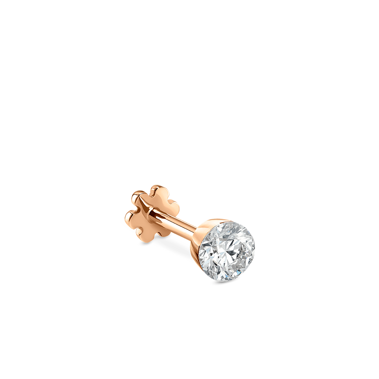 Invisible Set Diamond Threaded Stud Earring