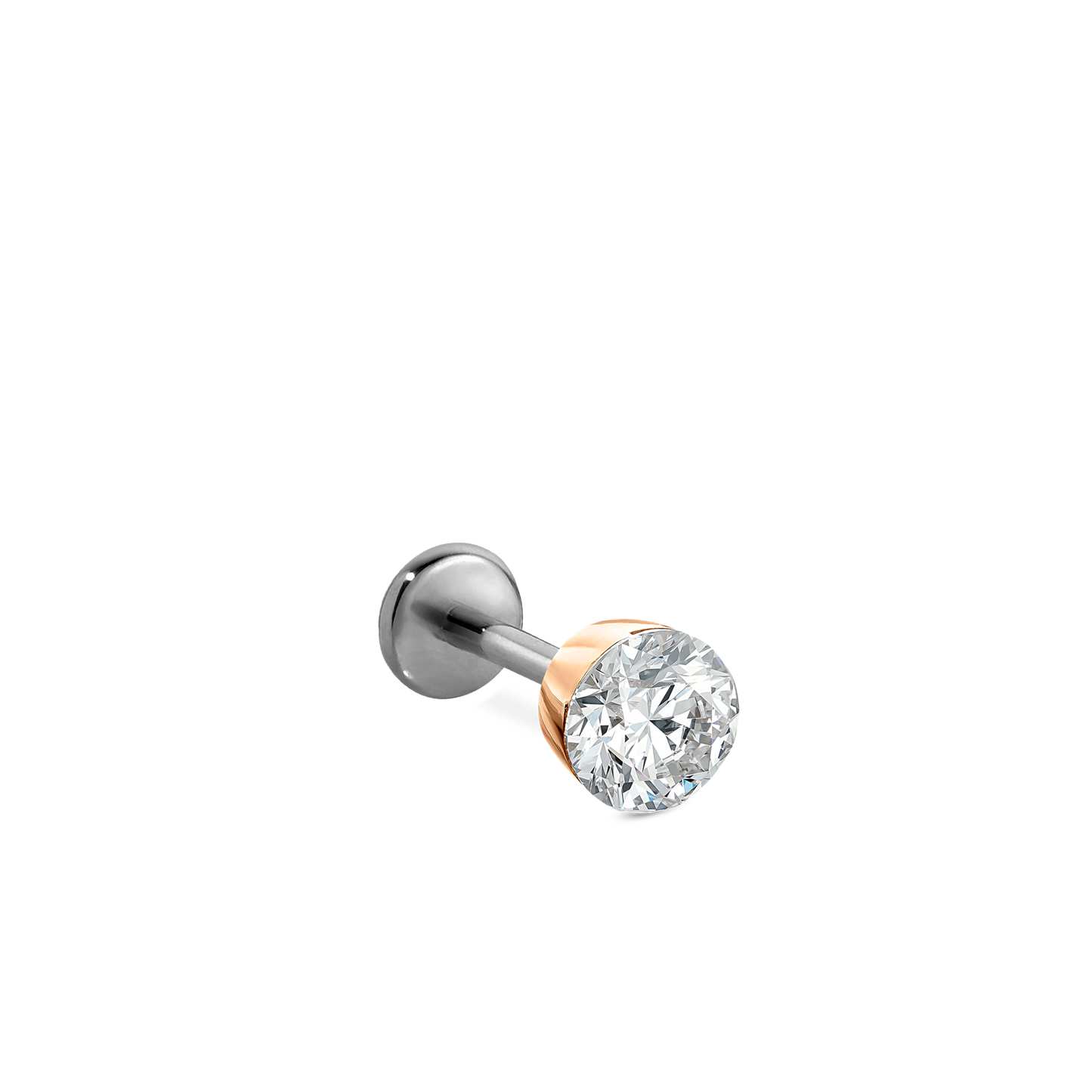 Invisible Set Diamond Threaded Stud Earring With Titanium Backing