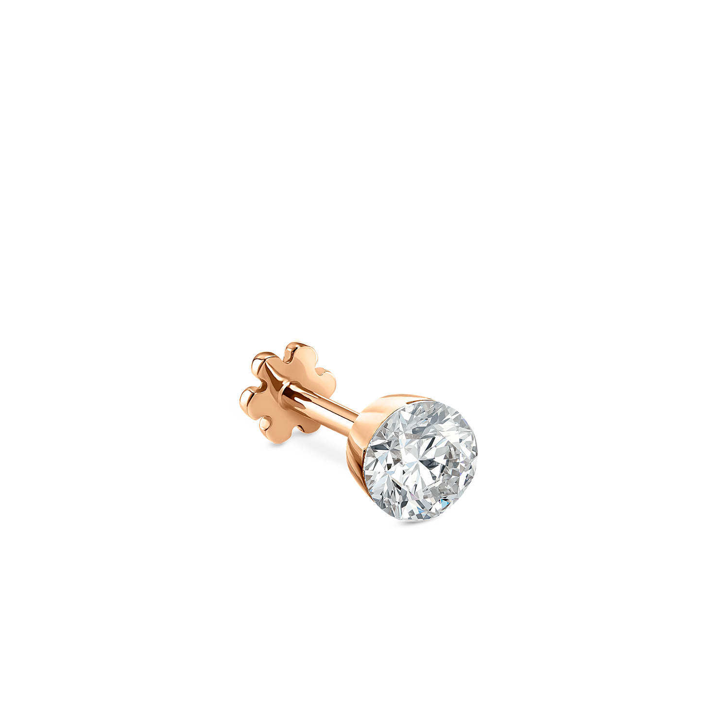 Invisible Set Diamond Threaded Stud Earring