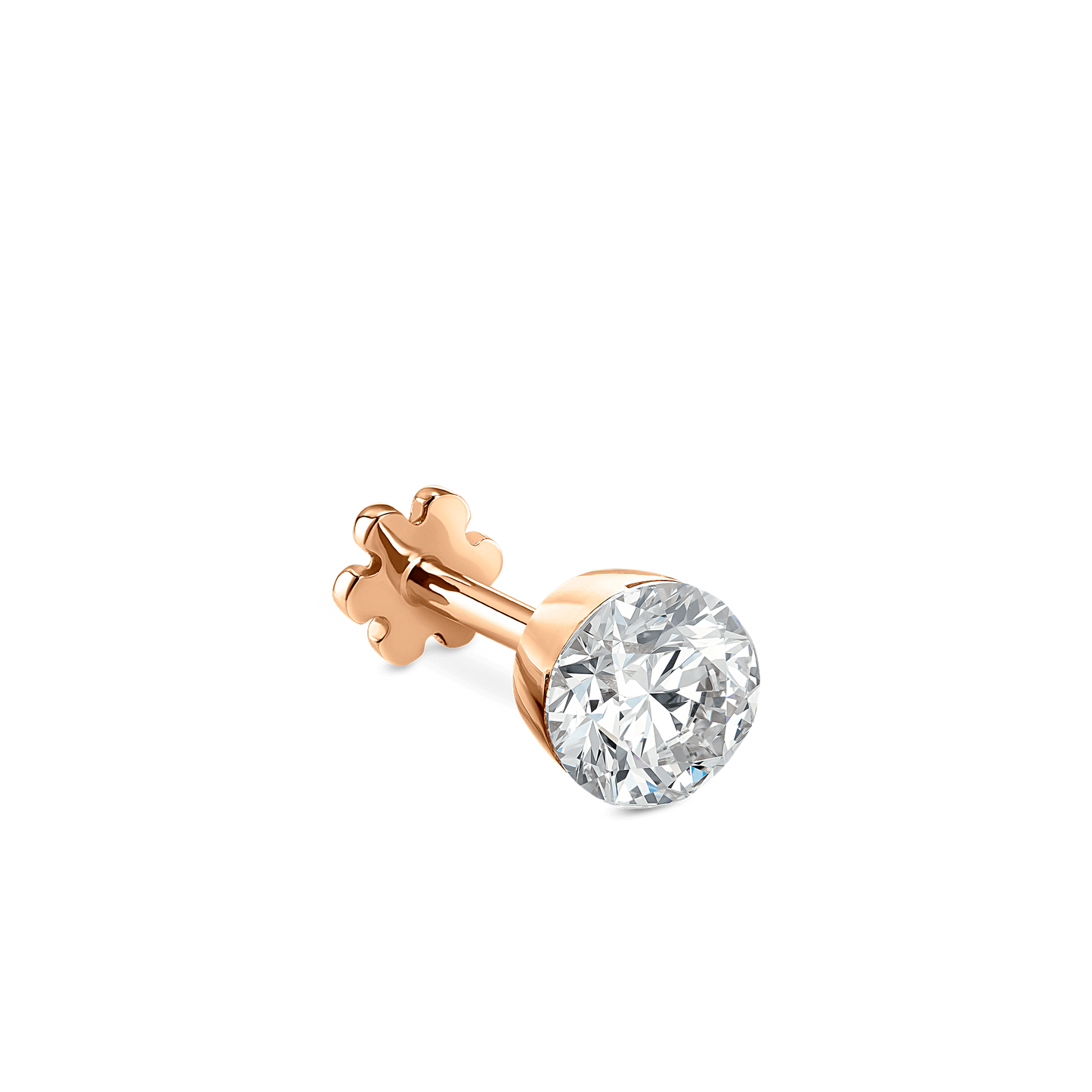 Invisible Set Diamond Threaded Stud Earring