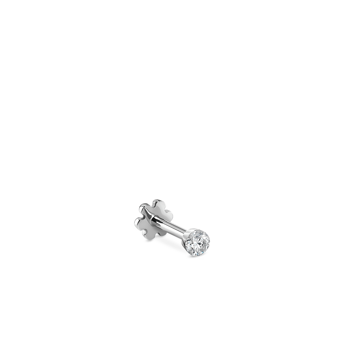 Invisible Set Diamond Threaded Stud Earring