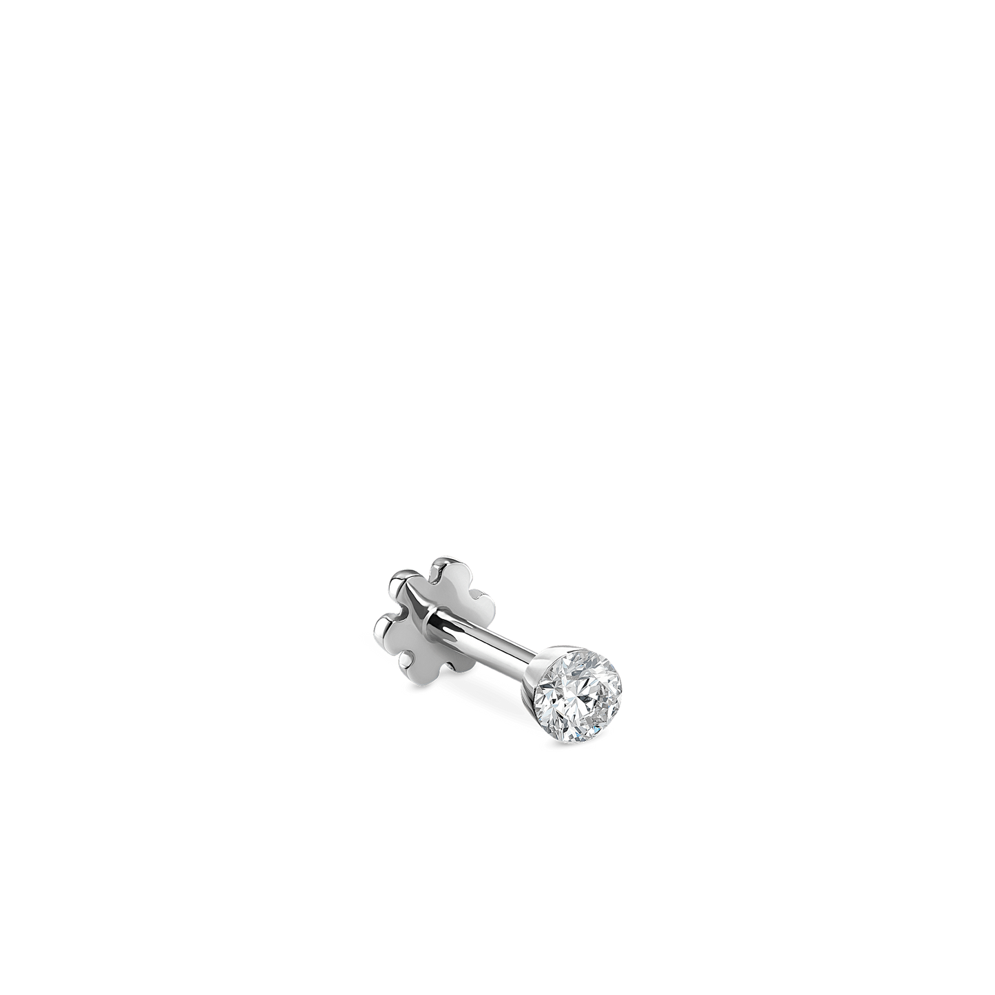 Invisible Set Diamond Threaded Stud Earring