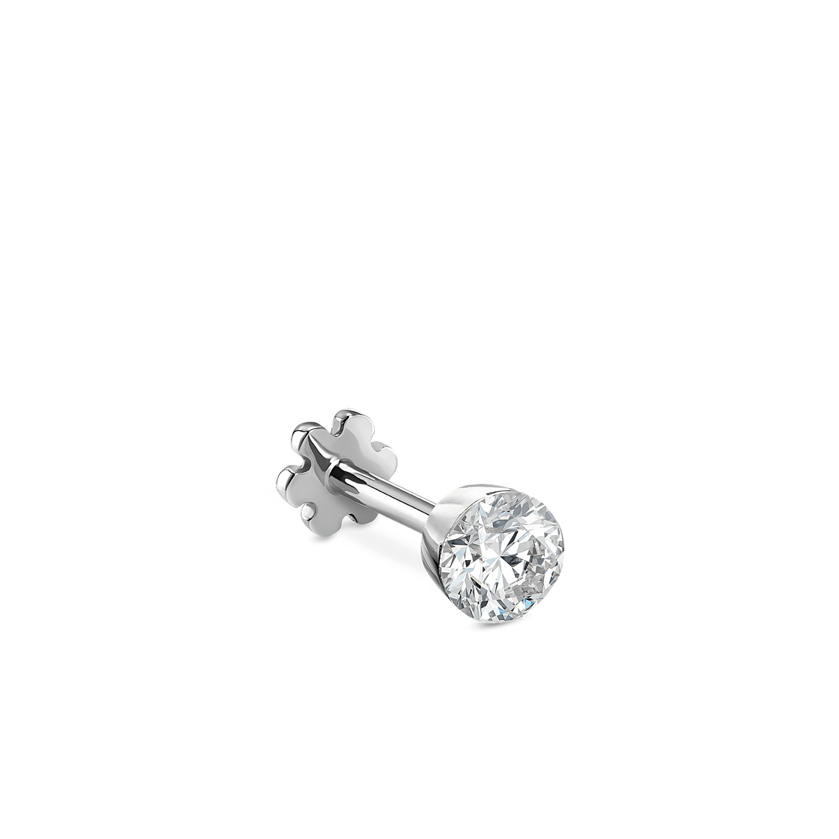 Invisible Set Diamond Threaded Stud Earring