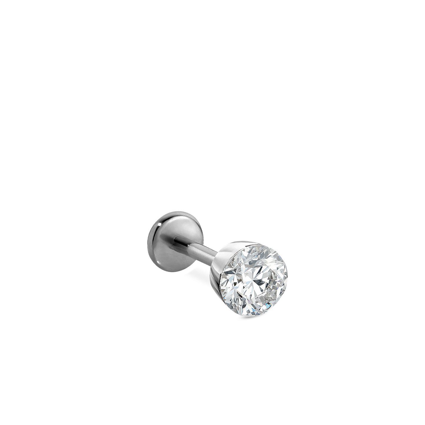 Invisible Set Diamond Threaded Stud Earring With Titanium Backing