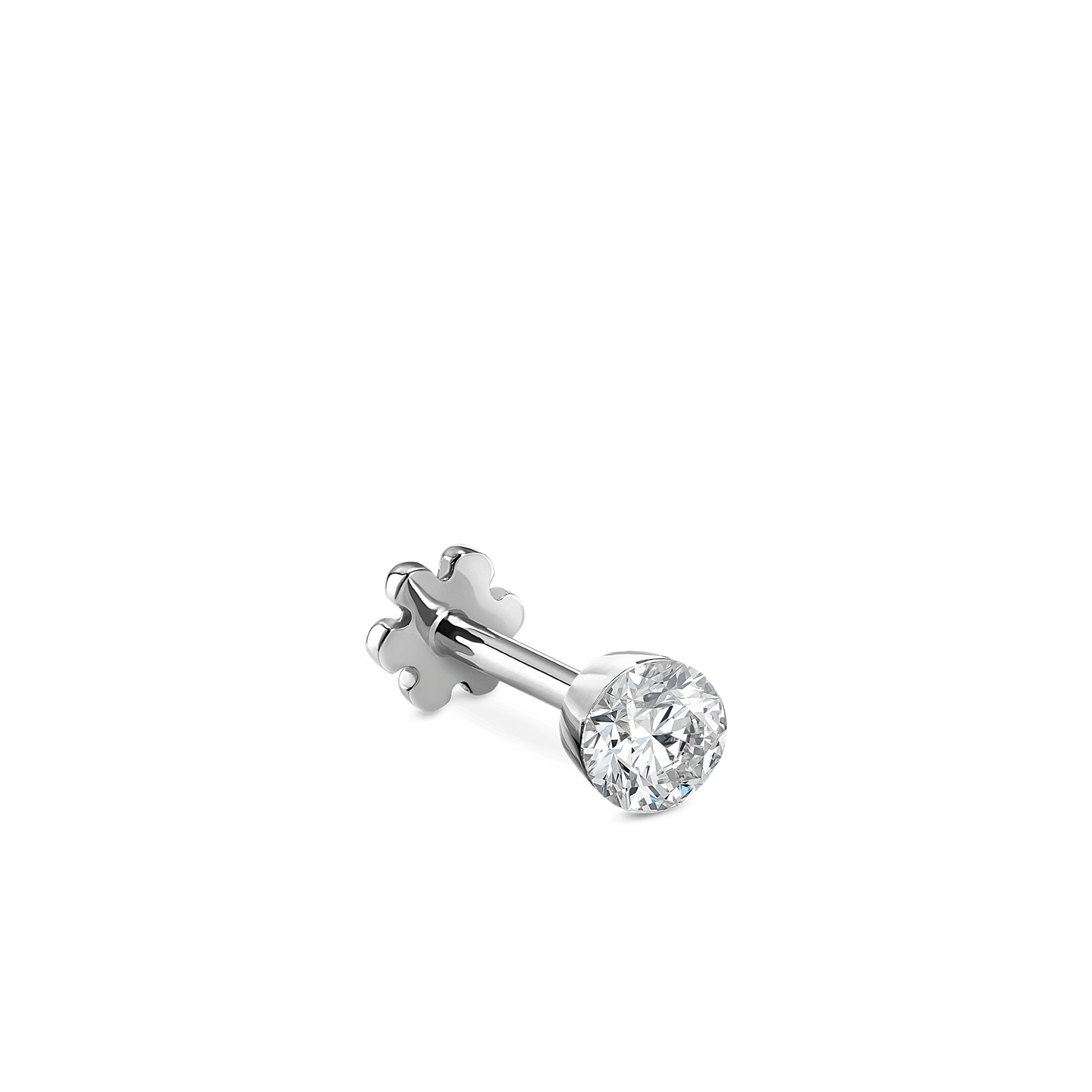 Invisible Set Diamond Threaded Stud Earring
