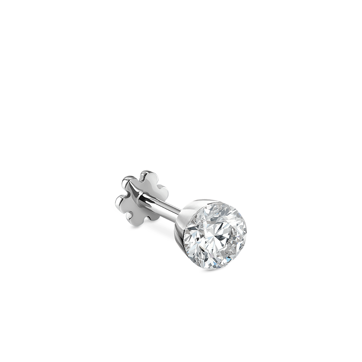 Invisible Set Diamond Threaded Stud Earring