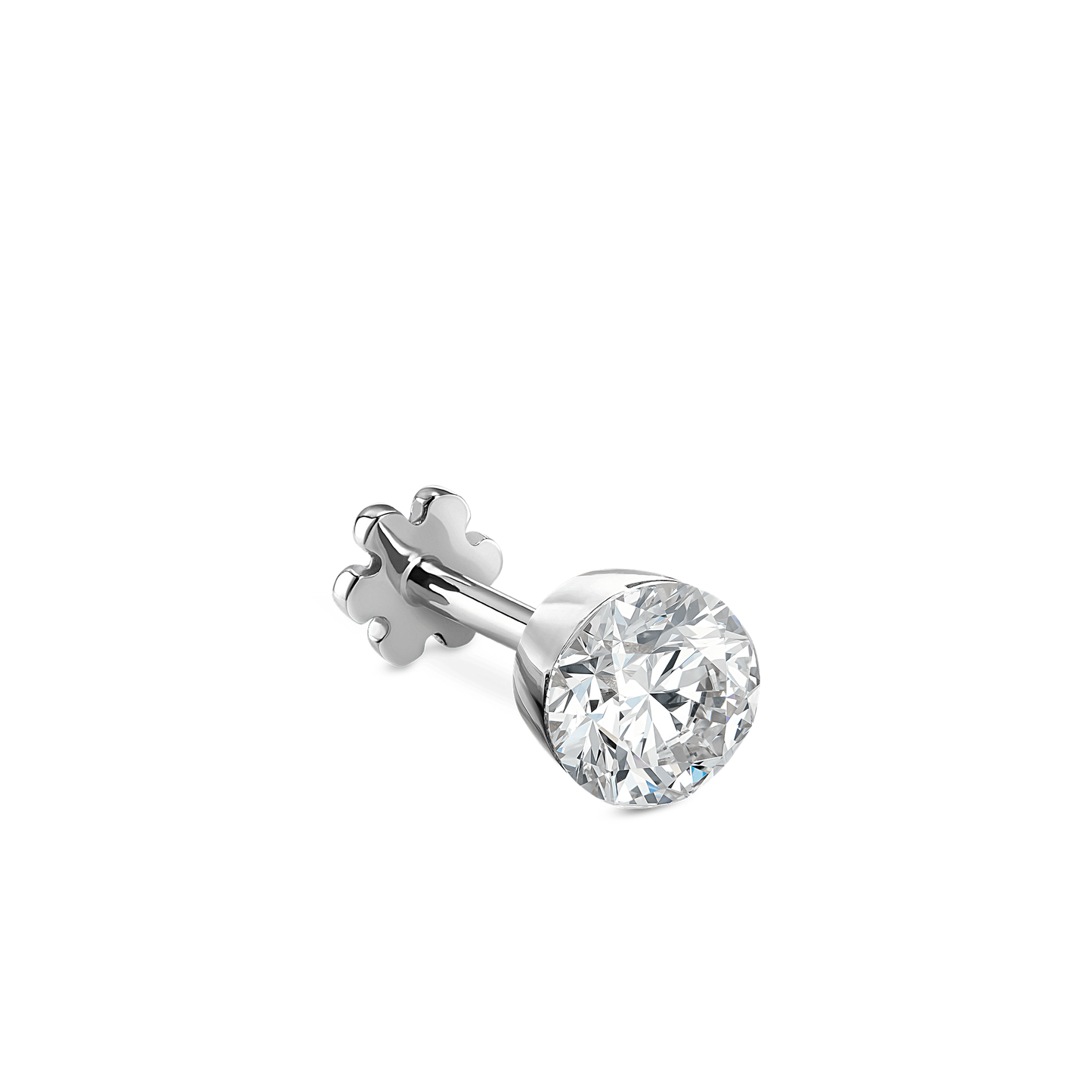 Invisible Set Diamond Threaded Stud Earring