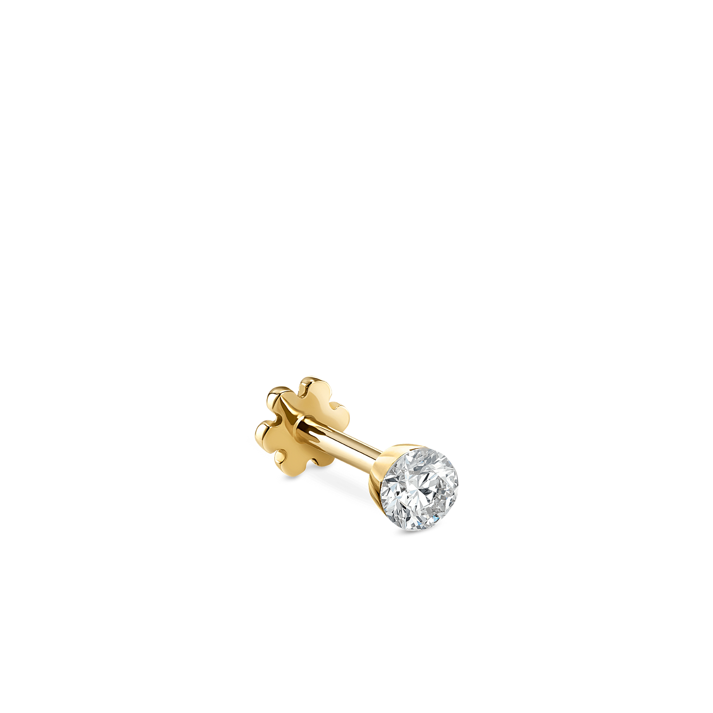 Invisible Set Diamond Threaded Stud Earring