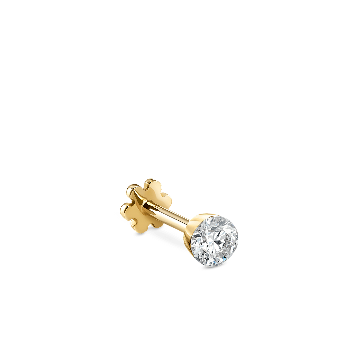 Invisible Set Diamond Threaded Stud Earring