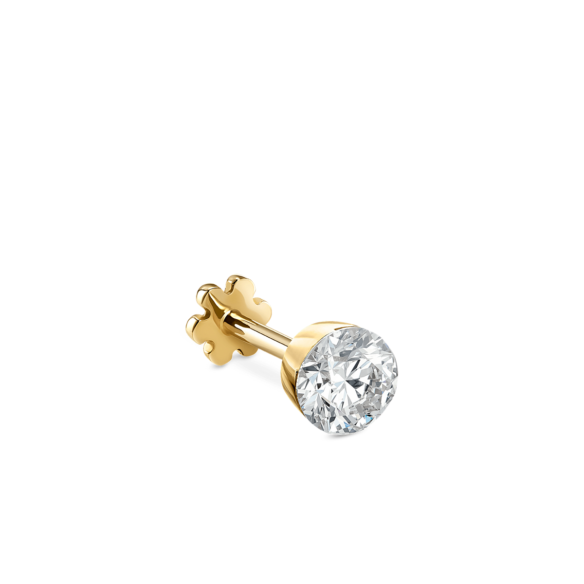 Invisible Set Diamond Threaded Stud Earring