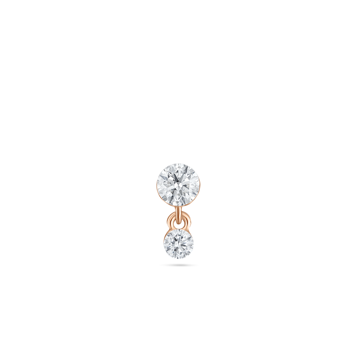 Invisible Set Diamond Dangle Threaded Stud Earring
