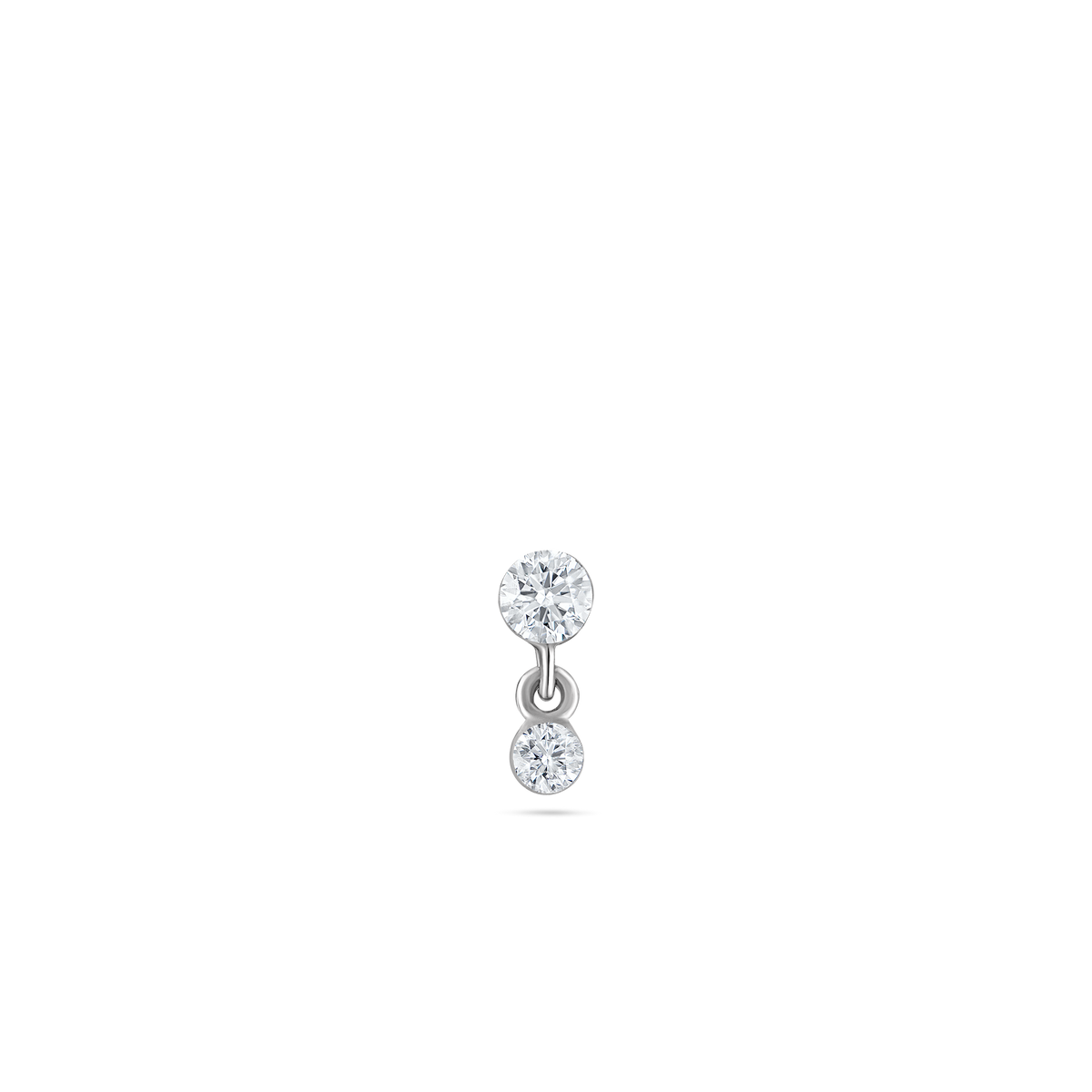 Invisible Set Diamond Dangle Threaded Stud Earring