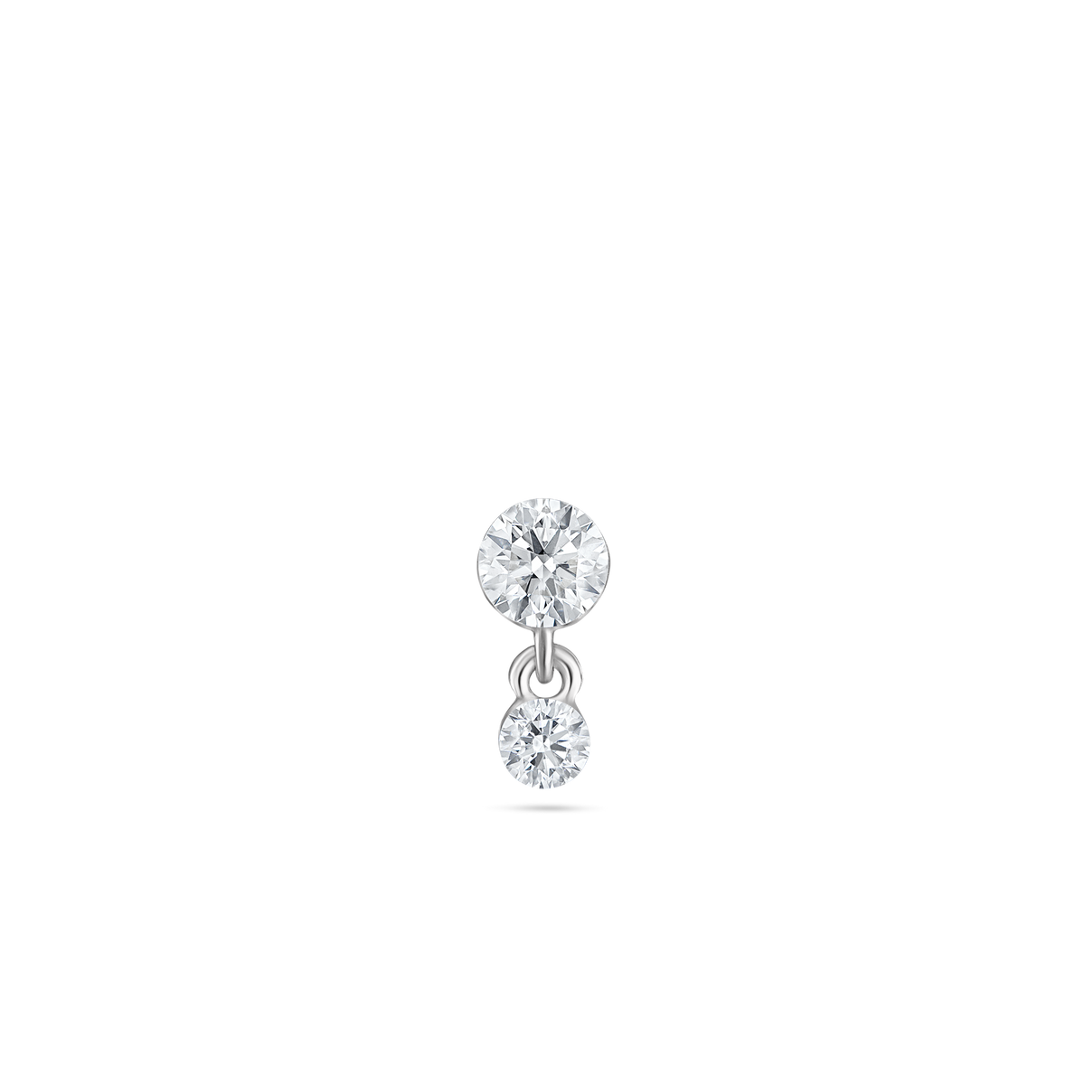 Invisible Set Diamond Dangle Threaded Stud Earring