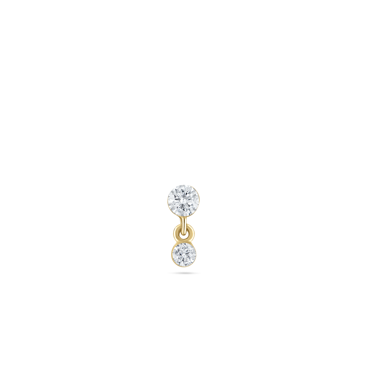 Invisible Set Diamond Dangle Threaded Stud Earring