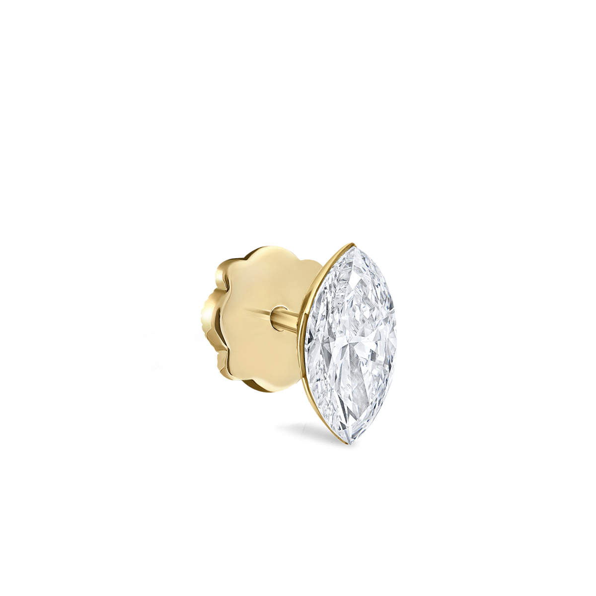 Invisible Set Diamond Marquise Threaded Stud Earring