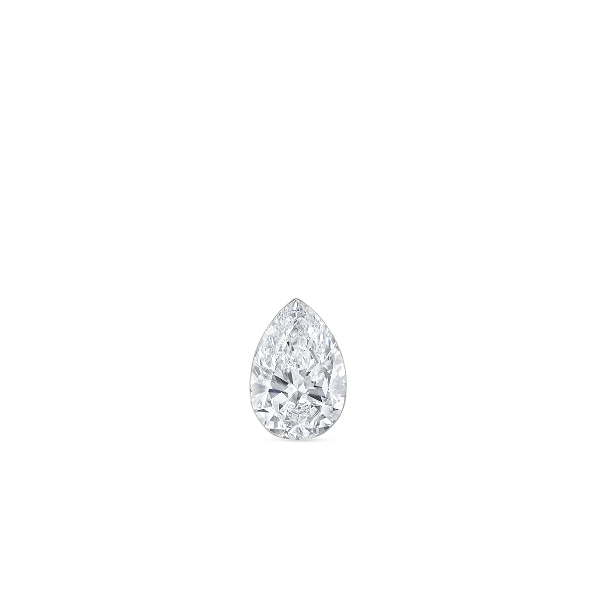 Invisible Set Diamond Pear Threaded Stud Earring
