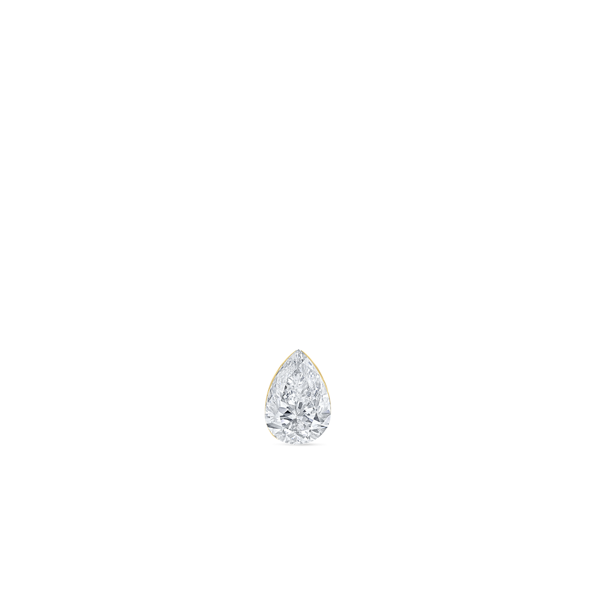 Invisible Set Diamond Pear Threaded Stud Earring