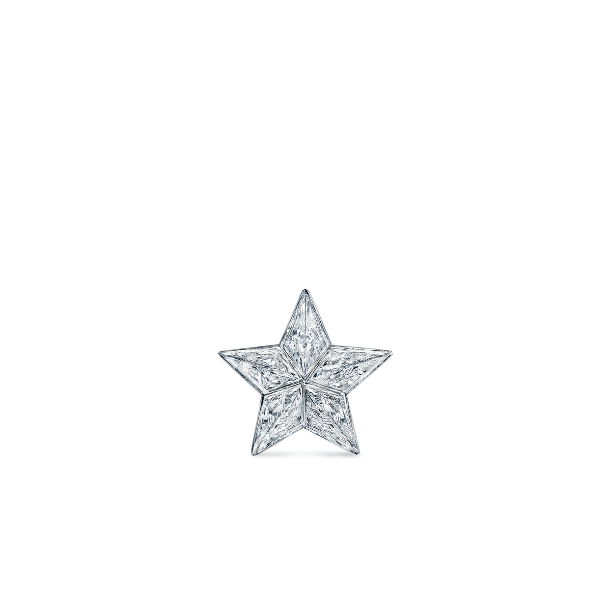 Invisible Set Diamond Star Threaded Stud Earring