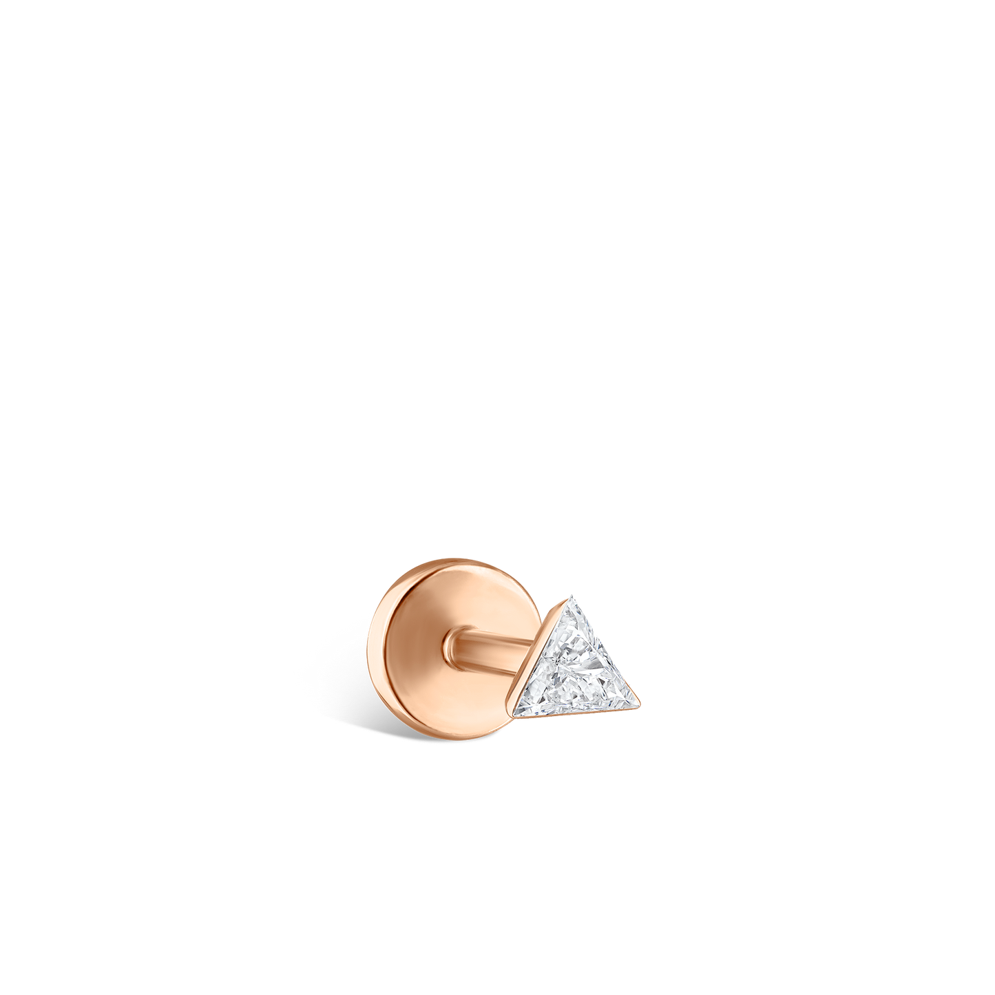 Invisible Set Triangle Diamond Threaded Stud Earring