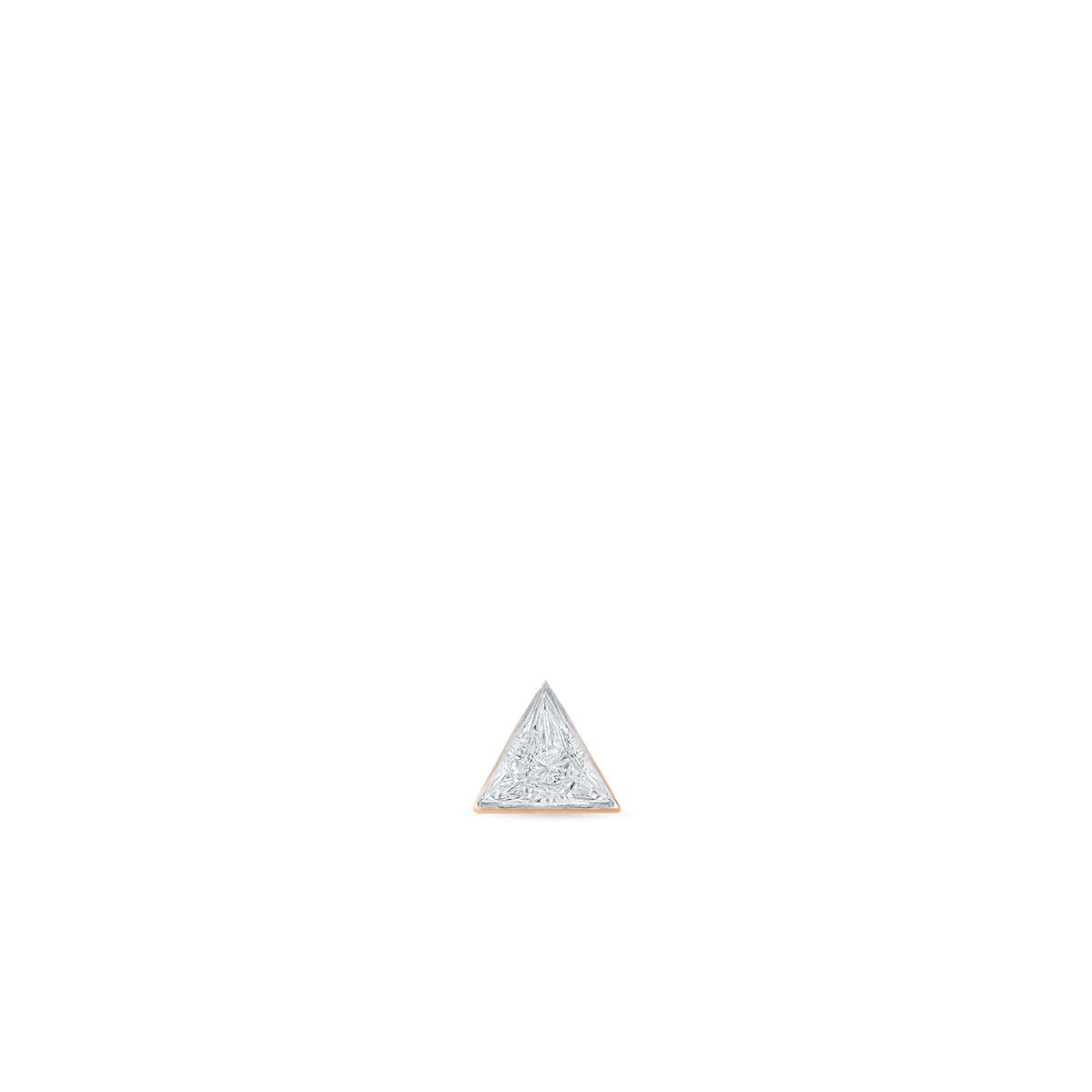 Invisible Set Triangle Diamond Threaded Stud Earring