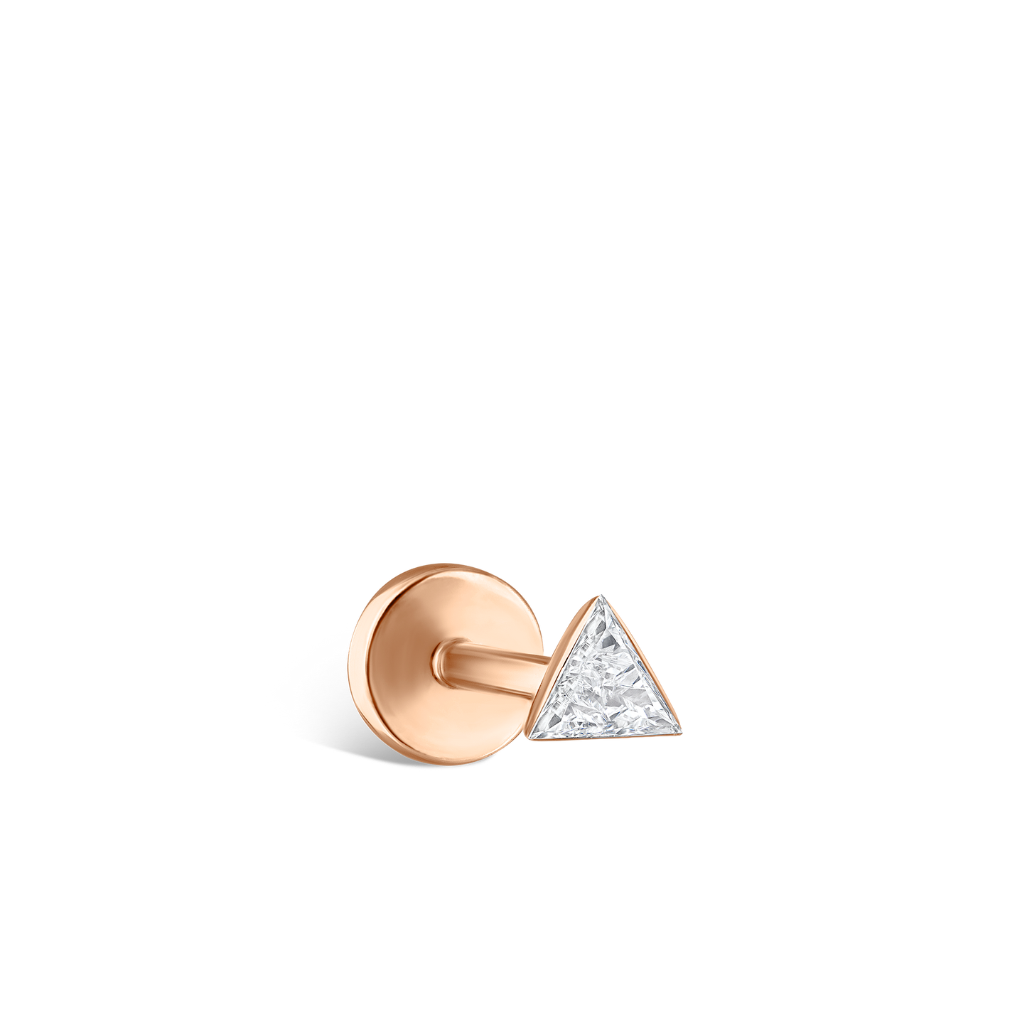 Invisible Set Triangle Diamond Threaded Stud Earring