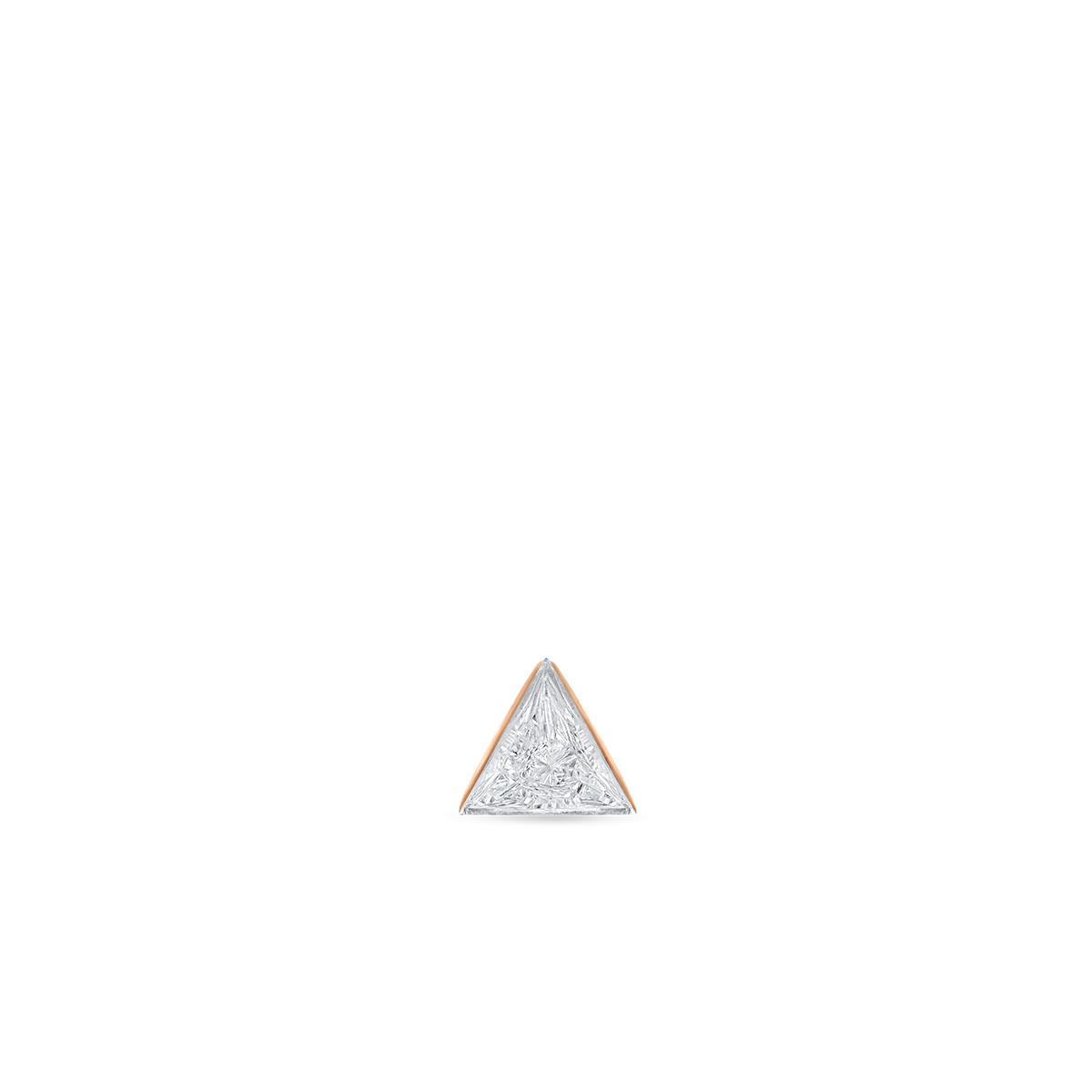 Invisible Set Triangle Diamond Threaded Stud Earring