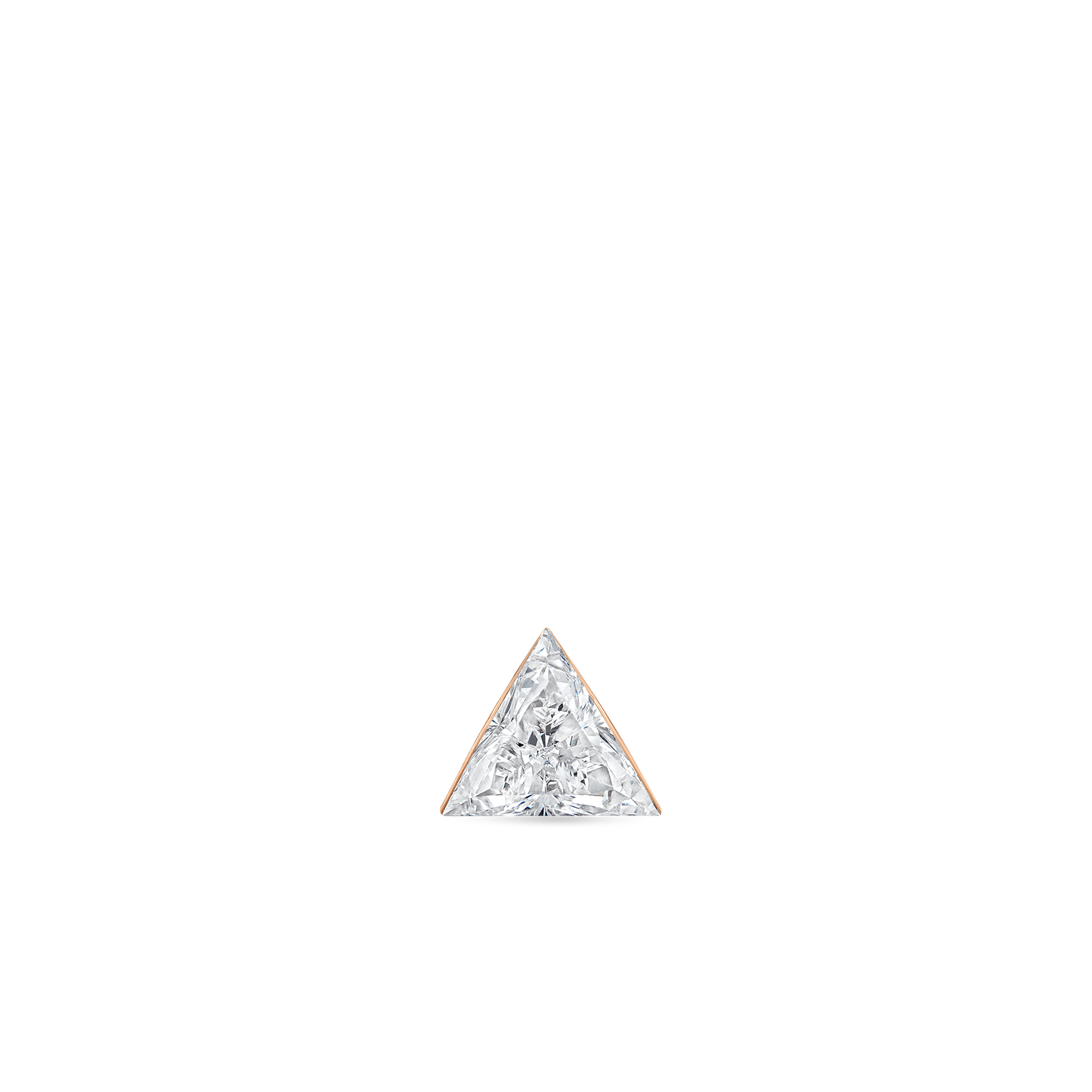 Invisible Set Triangle Diamond Threaded Stud Earring