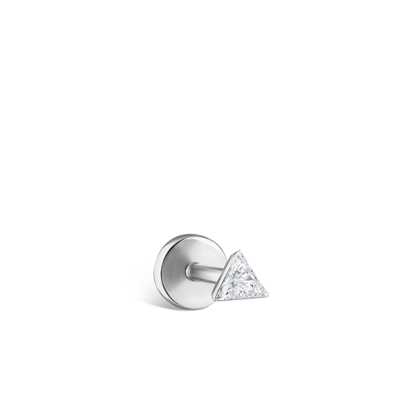 Invisible Set Triangle Diamond Threaded Stud Earring