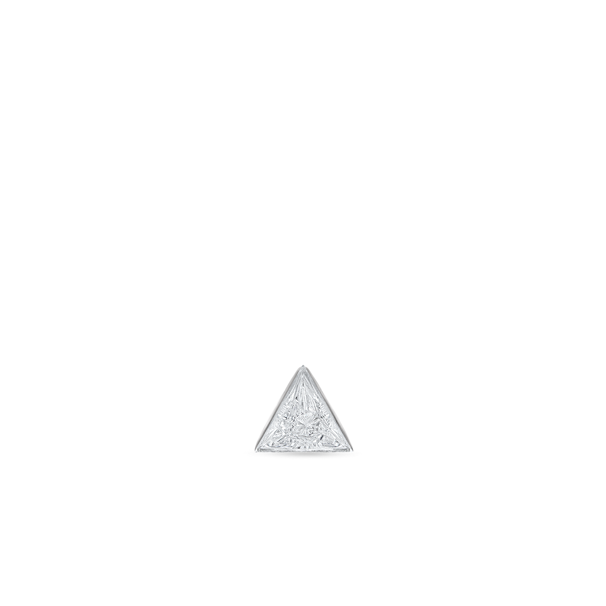 Invisible Set Triangle Diamond Threaded Stud Earring